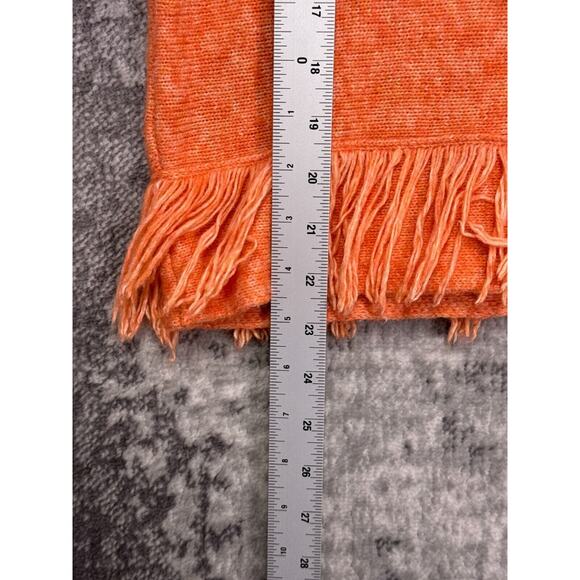 Raquel Allegra Sweater 2 / Large Womens Orange Cashmere Blend Pullover Fringe - Picture 6 of 8